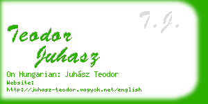 teodor juhasz business card